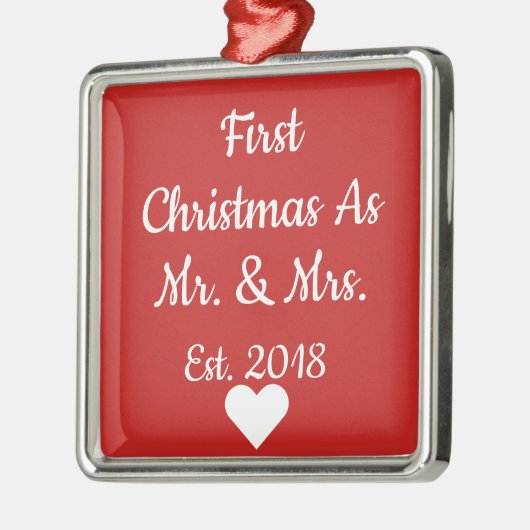 Eerste Kerstmis als de heer en mevrouw Ornament (Links)