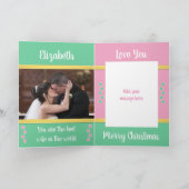 Eerste Kerstmis als de heer en mevrouw roze en gro Kaart (Binnen)