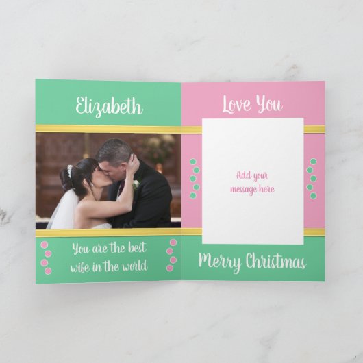 Eerste Kerstmis als de heer en mevrouw roze en gro Kaart (Binnen)