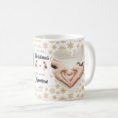 Eerste Kerstmis als de heer en mevrouw Snowflake F Koffiemok (Voorkant rechts)