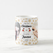 Eerste Kerstmis als de heer en mevrouw Snowflake F Koffiemok (Center)