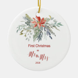 Eerste Kerstmis als de heer & mevrouw 2018 Keramisch Ornament