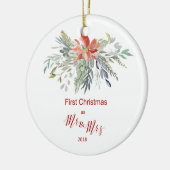 Eerste Kerstmis als de heer & mevrouw 2018 Keramisch Ornament (Links)