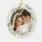 Eerste Kerstmis als de heer & mevrouw Foto Keramisch Ornament (Links)