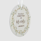 Eerste Kerstmis als de heer & mevrouw Inspirerend  Ornament (voorkant)