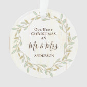 Eerste Kerstmis als de heer & mevrouw Inspirerend  Ornament (voorkant)