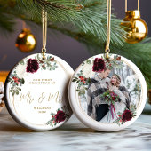 Eerste Kerstmis als de heer & mevrouw. Keramisch Ornament