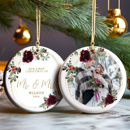 Eerste Kerstmis als de heer & mevrouw. Keramisch Ornament