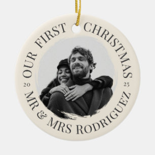 Eerste Kerstmis als de heer & mevrouw. Keramisch Ornament