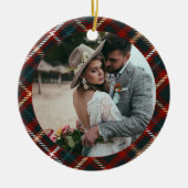 Eerste Kerstmis als de heer & mevrouw Tartan Foto Keramisch Ornament (Voorkant)