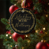 Eerste Kerstmis als de heer & mevrouw tree Ornamen Keramisch Ornament