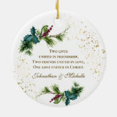 Eerste Kerstmis als de heer & mevrouw Winter Inspi Keramisch Ornament (Achterkant)