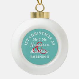 Eerste Kerstmis als de heer & Mr. Keramische Bal Ornament