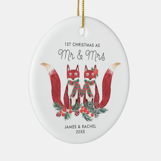 Eerste Kerstmis als de heer Mrs. Keramisch Ornament (Rechts)