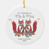 Eerste Kerstmis als de heer Mrs. Keramisch Ornament (Achterkant)