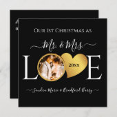 Eerste Kerstmis als de heer Mrs. onlangs met Kerst Feestdagenkaart (Voorkant / Achterkant)