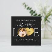 Eerste Kerstmis als de heer Mrs. onlangs met Kerst Feestdagenkaart (Staand voorkant)