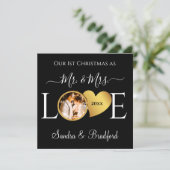 Eerste Kerstmis als de heer Passen getrouwd Feestdagenkaart (Staand voorkant)