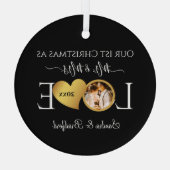 Eerste Kerstmis als de heer Passen getrouwd Holida Glas Ornament (Achterkant)