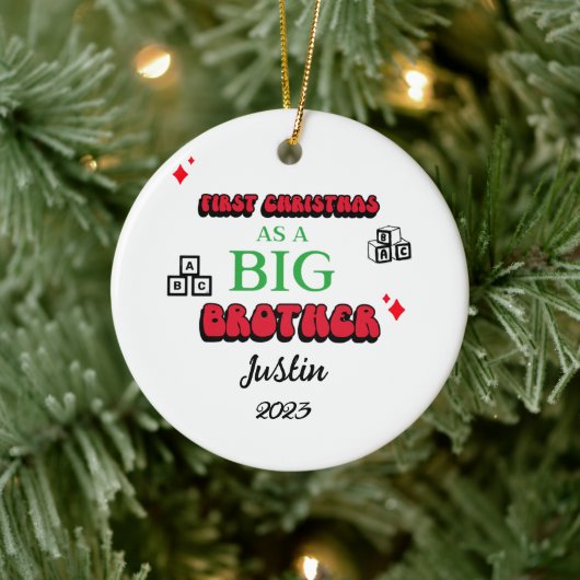 "Eerste Kerstmis als een Big Brother" Ornament (Boom)