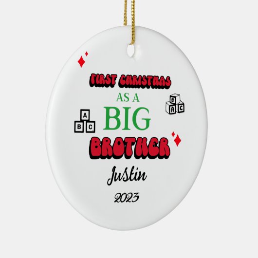 "Eerste Kerstmis als een Big Brother" Ornament (Rechts)