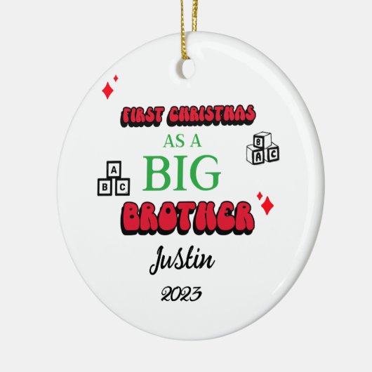 "Eerste Kerstmis als een Big Brother" Ornament (Links)