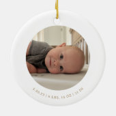Eerste Kerstmis als een familie van drie Baby Stat Keramisch Ornament (Achterkant)