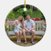 Eerste Kerstmis als een familie van drie gepersona Keramisch Ornament (Achterkant)