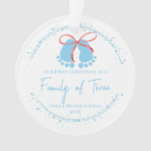 Eerste Kerstmis als een familie van drie gepersona Ornament (voorkant)