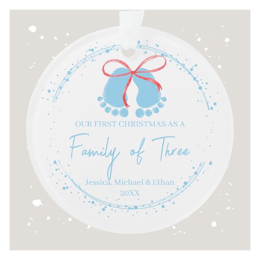 Eerste Kerstmis als een familie van drie gepersona Ornament