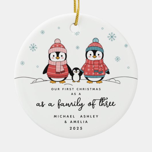 Eerste Kerstmis als een familie van drie Ornament (Voorkant)