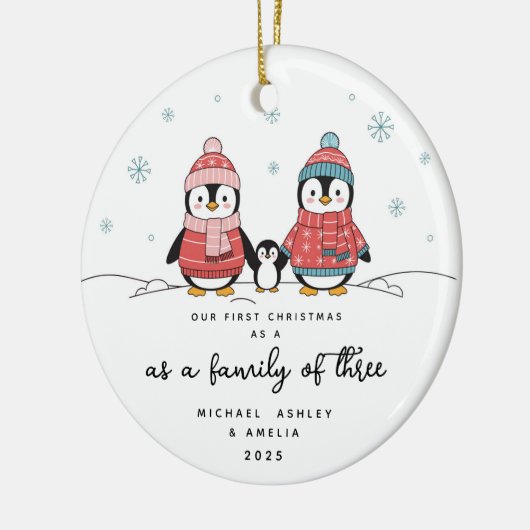 Eerste Kerstmis als een familie van drie Ornament (Links)