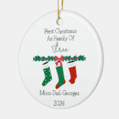 Eerste Kerstmis als een gezin van 3 Keramisch Ornament (Links)