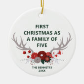 Eerste Kerstmis als een gezin van vijf personen Keramisch Ornament (Voorkant)