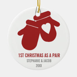 Eerste Kerstmis als een paar | Feestdagen Keramisch Ornament