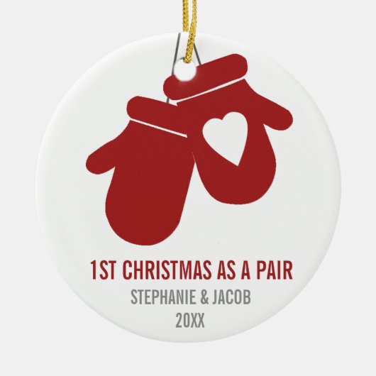 Eerste Kerstmis als een paar | Feestdagen Keramisch Ornament (Voorkant)
