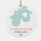 Eerste Kerstmis als een paar | Feestdagen Keramisch Ornament (Voorkant)