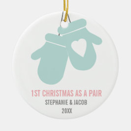 Eerste Kerstmis als een paar | Feestdagen Keramisch Ornament