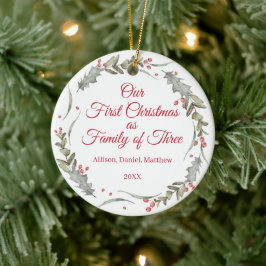 Eerste Kerstmis als Familie Custom Photo Keepsake Keramisch Ornament