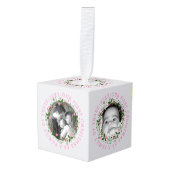 Eerste Kerstmis als familie met roze foto Decoratie (Voorkant hoekig)