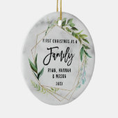 Eerste Kerstmis Als Familie Simpel Modern Keramisch Ornament (Rechts)