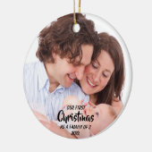 Eerste Kerstmis als familie van 3 Keramisch Ornament (Links)