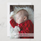 Eerste Kerstmis als familie van 3 Merry Snowmen Ba Aankondiging (Achterkant)