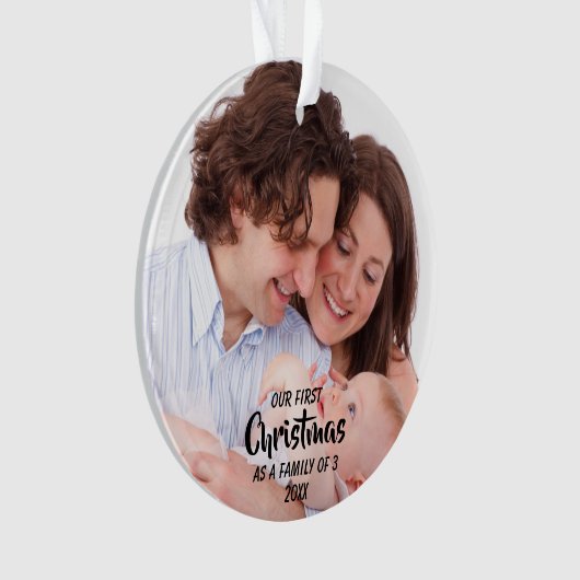 Eerste Kerstmis als familie van 3 Ornament (voorkant)