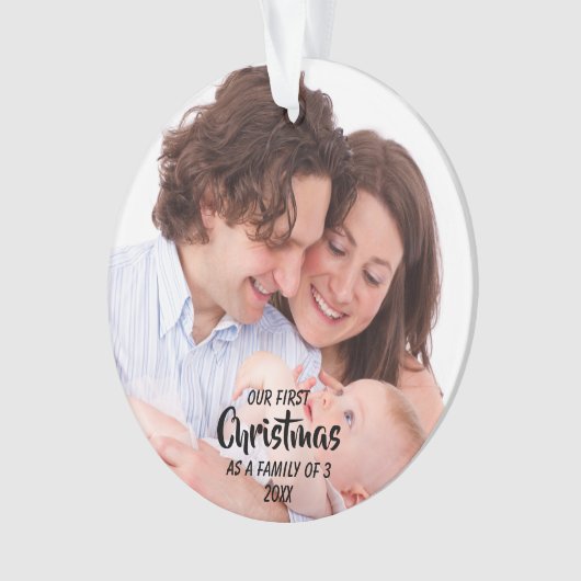 Eerste Kerstmis als familie van 3 Ornament (voorkant)
