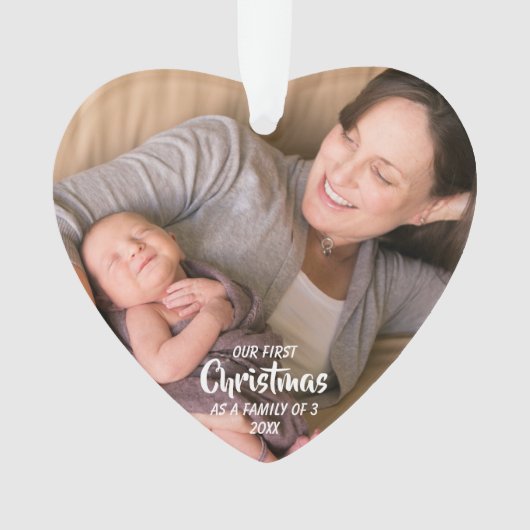 Eerste Kerstmis als familie van 3 Ornament (voorkant)