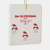Eerste Kerstmis als familie van 3 Penguin-Ornament Keramisch Ornament (Rechts)