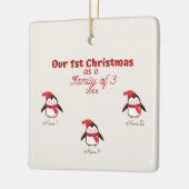 Eerste Kerstmis als familie van 3 Penguin-Ornament Keramisch Ornament (Links)