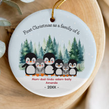 Eerste Kerstmis als familie van 6 pinguïns