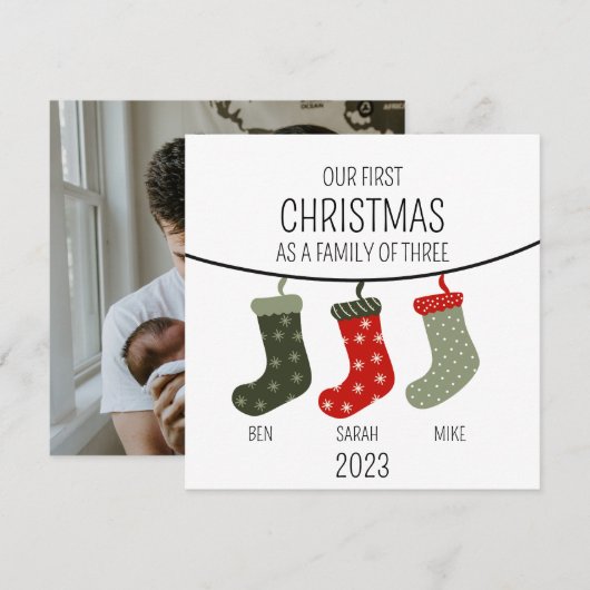 Eerste Kerstmis als familie van drie (Voorkant / Achterkant)